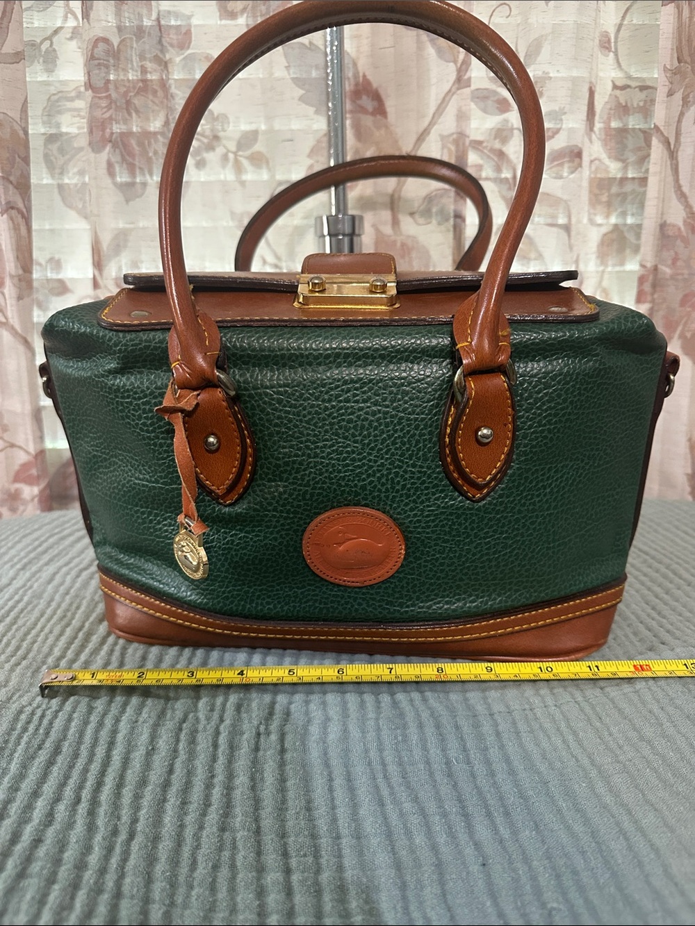 Dooney & Bourke all weather Forest Green and Brown Leather Doctor’s Satchel